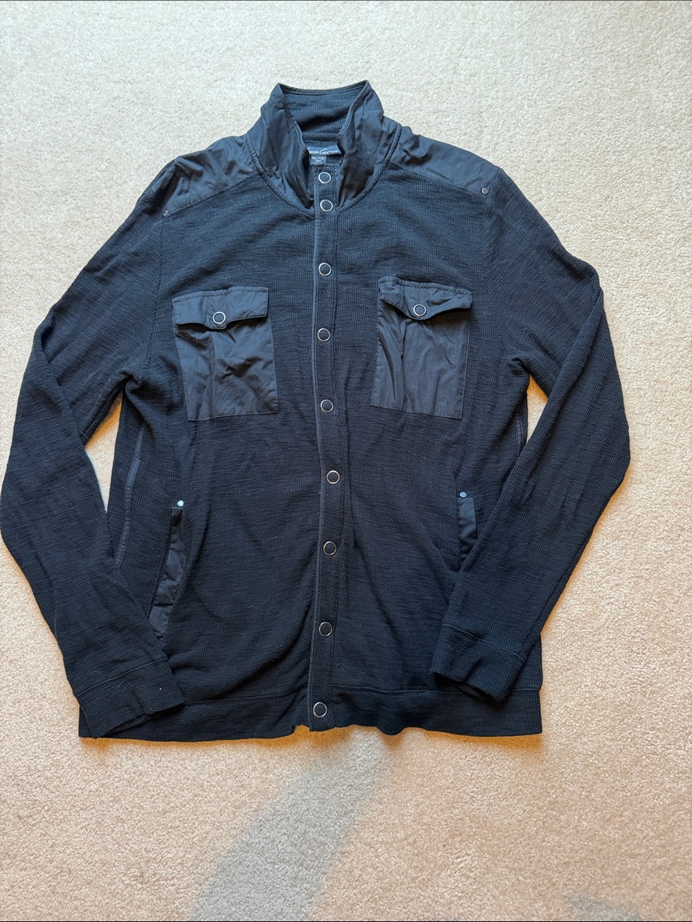 Kenneth Cole Black Button-Front Military Style Jacket